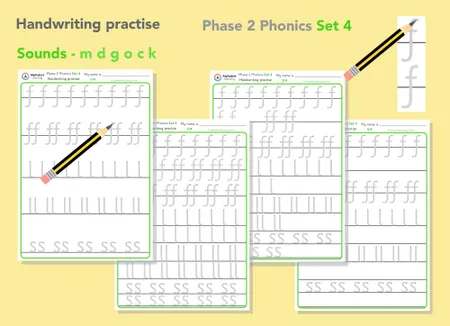 Handwriting Phase 2 Phonics (Sets 1-4) All sounds additional preview 4