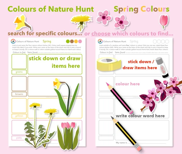 Nature Walk in Spring Colour Scavenger Hunt | EYFS & KS1 Activity