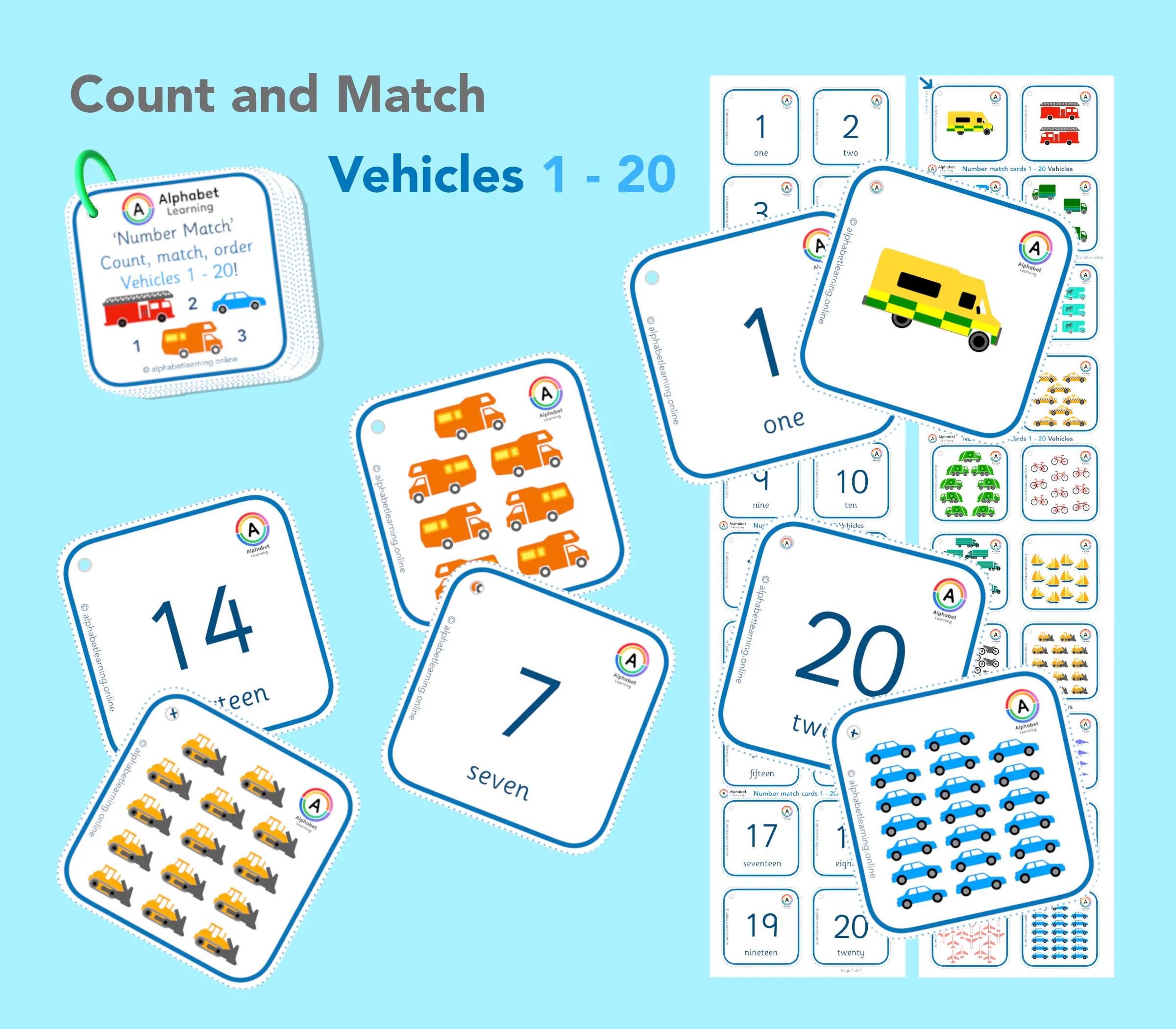1 - 20 Number Matching Set - Vehicles main preview
