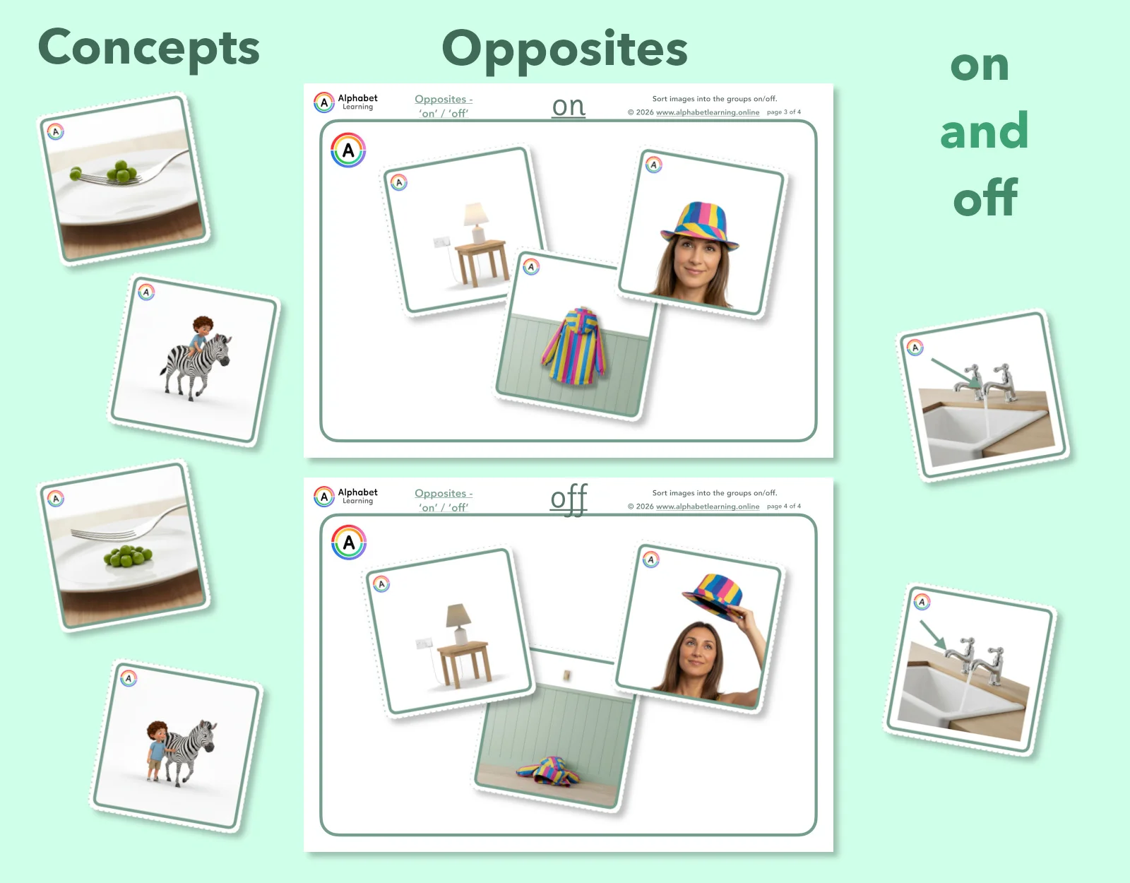 Exploring concepts Opposites On and Off