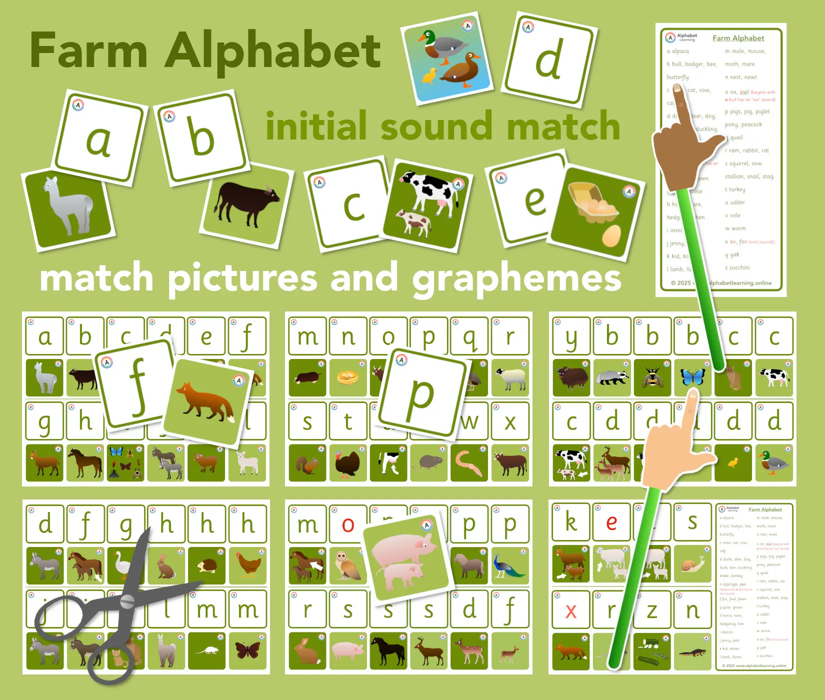 Farm Alphabet initial sound/grapheme match main preview