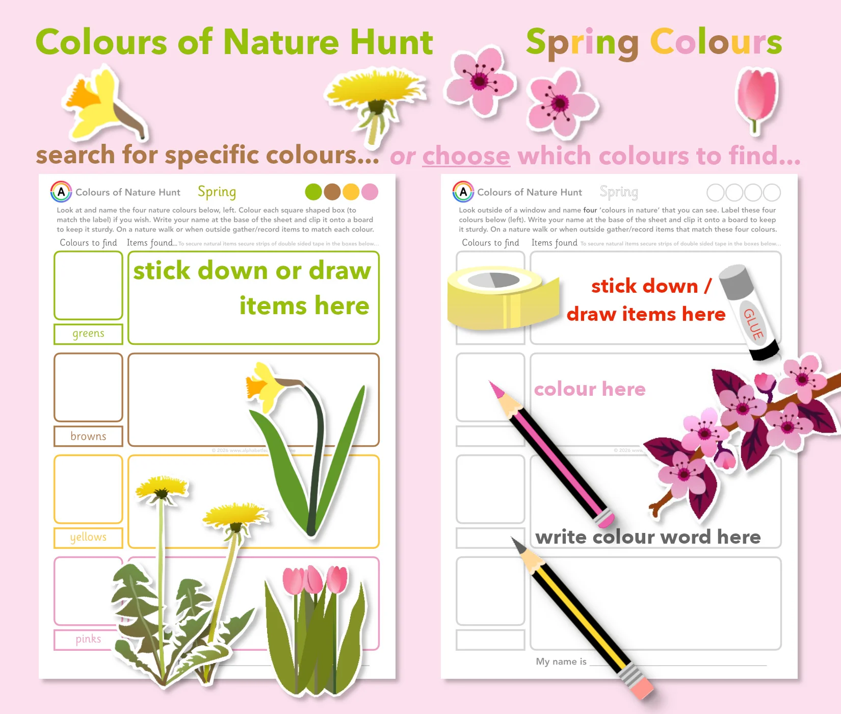 Nature Walk in Spring Colour Scavenger Hunt | EYFS & KS1 Activity
