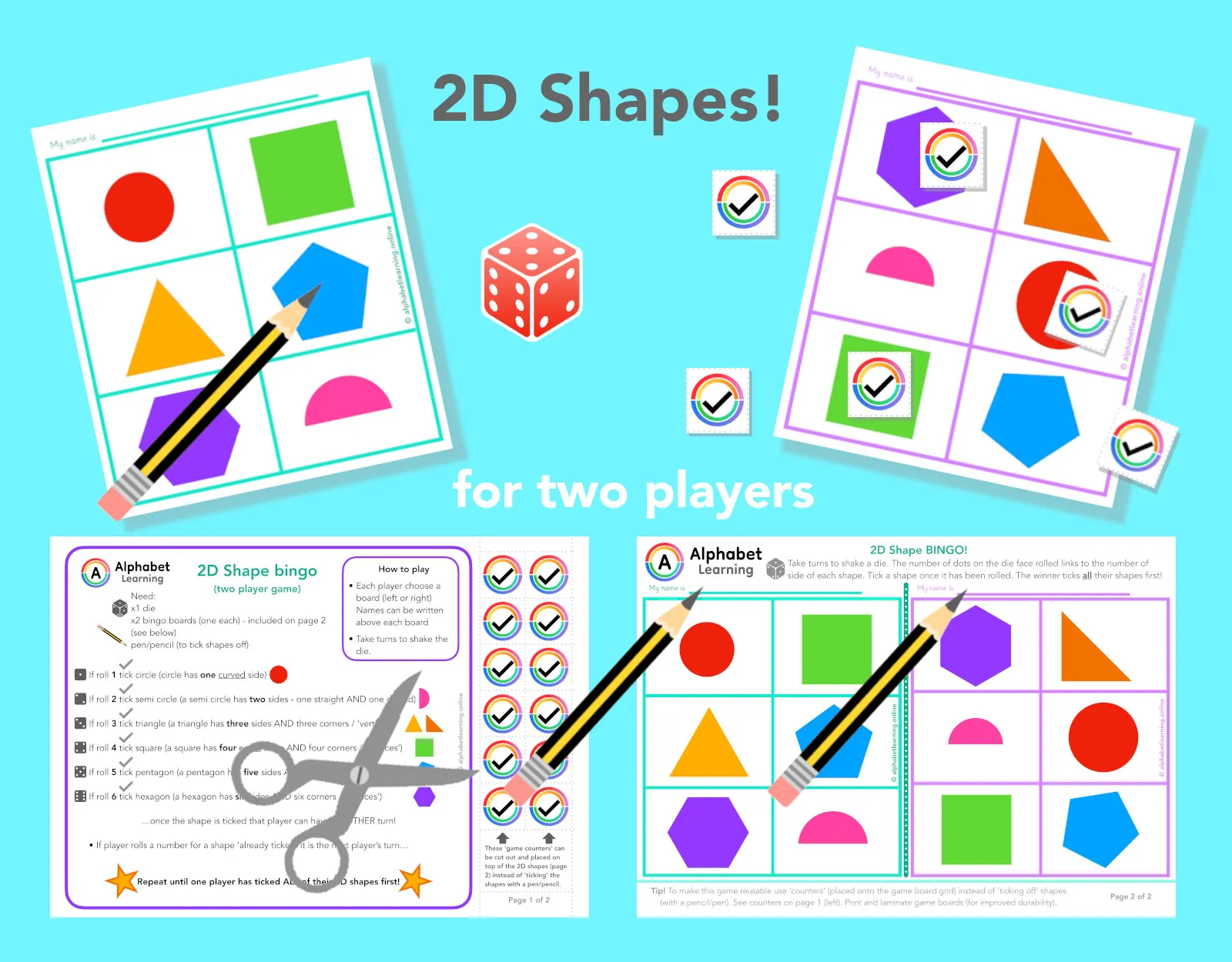 2D shapes Game (identifying properties) main preview