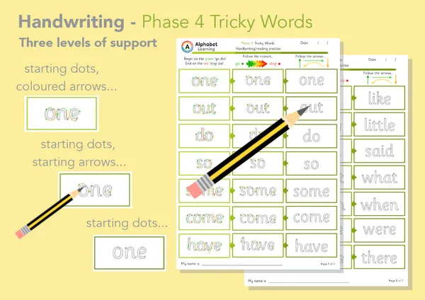 Handwriting Phase 4 Tricky Words