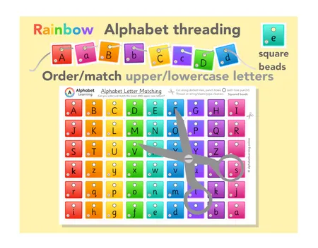 Threading upper and lowercase letters (Rainbow beads) additional preview 2