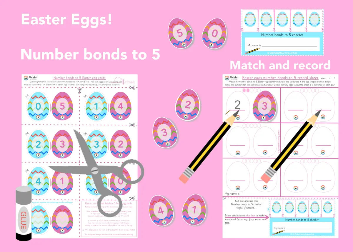 Number bonds to 5 Easter Egg matching main preview