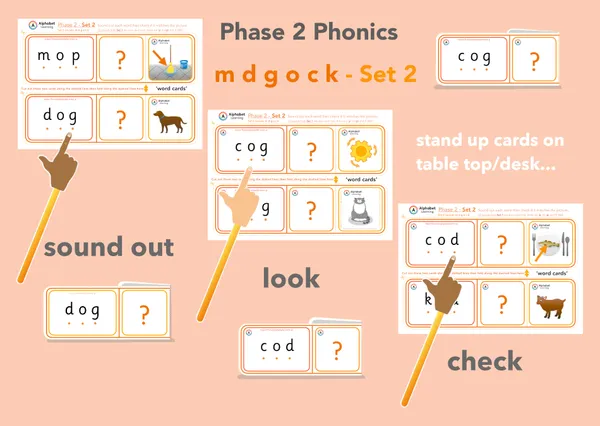 mdgock Phase 2 reading CVC words (Orange Set 2 of 4)