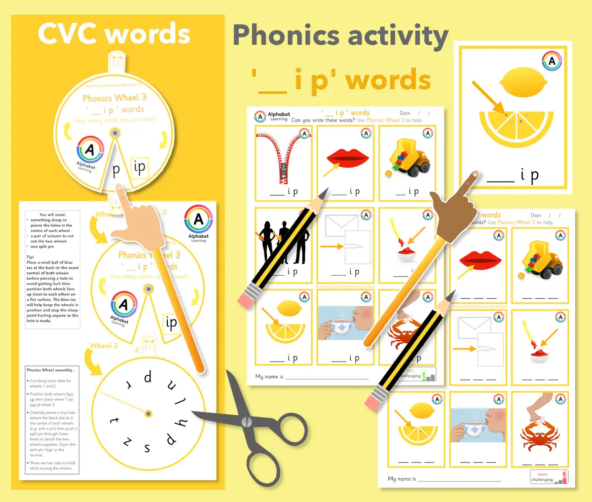 Phonics Wheel CVC '-ip' Words main preview