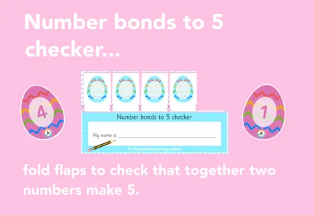 Number bonds to 5 Easter Egg matching additional preview 2