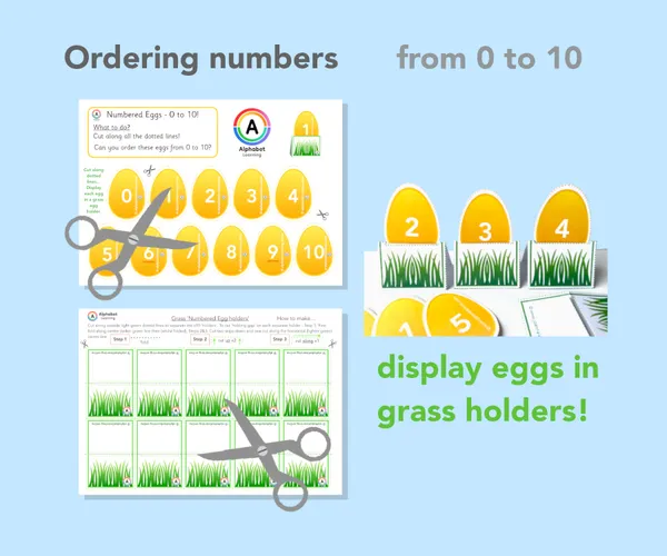 Ordering numbers 0 to 10 - Eggs!