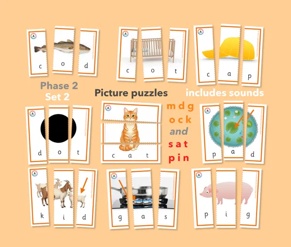 mdgock Phase 2 word/picture puzzles (Set 2 of 4)