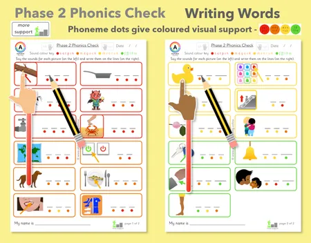 Phase 2 Phonics Check - Writing CVC Words (Differentiated) additional preview 1