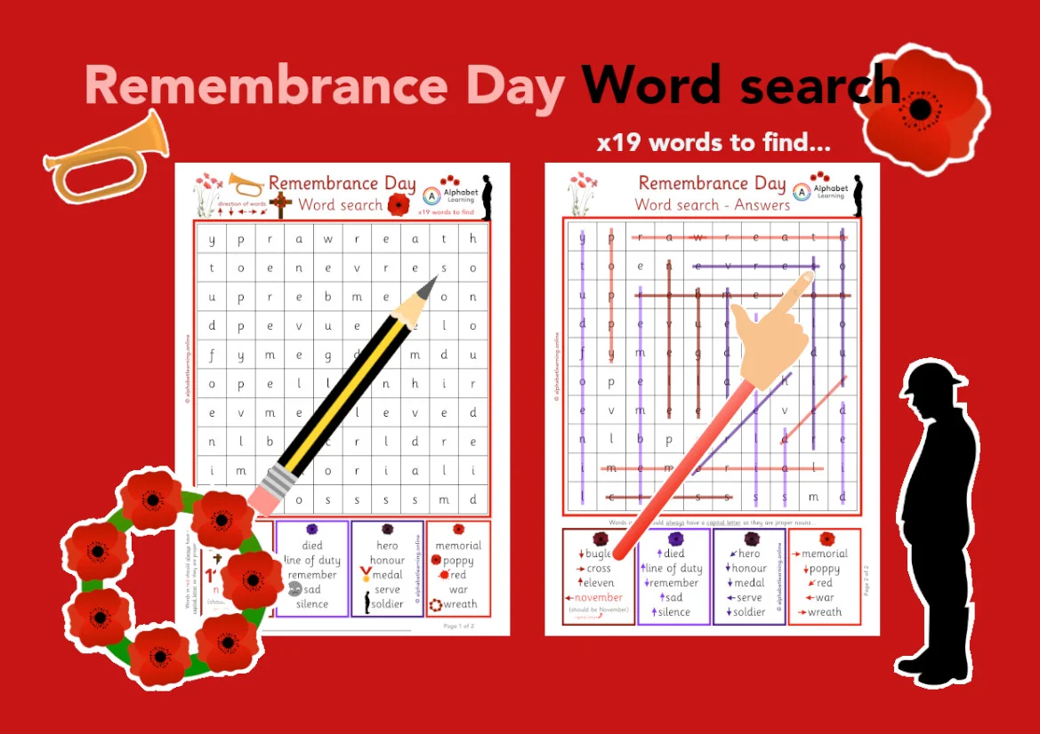 Wordsearch - Remembrance Day