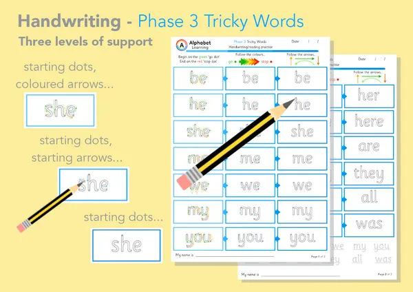 Handwriting Phase 3 Tricky Words