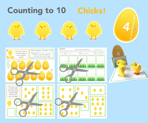 Counting up to 10 objects - Chicks!