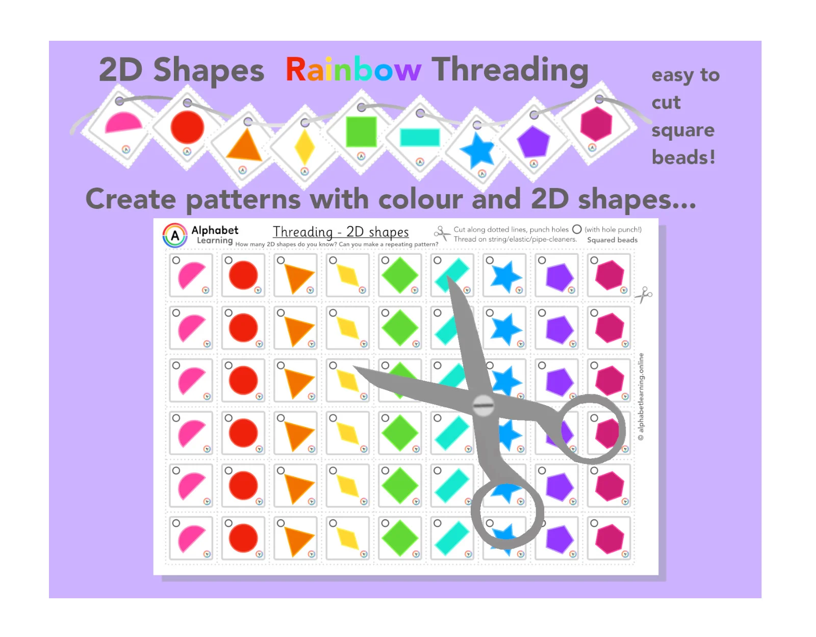 Repeating Pattern - 2D Shapes and colour Threading