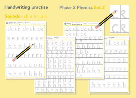 Handwriting Phase 2 Phonics (Sets 1-4) All sounds additional preview 3