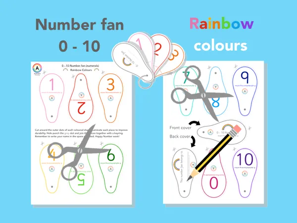 Number fan 0 - 10 (Rainbow)