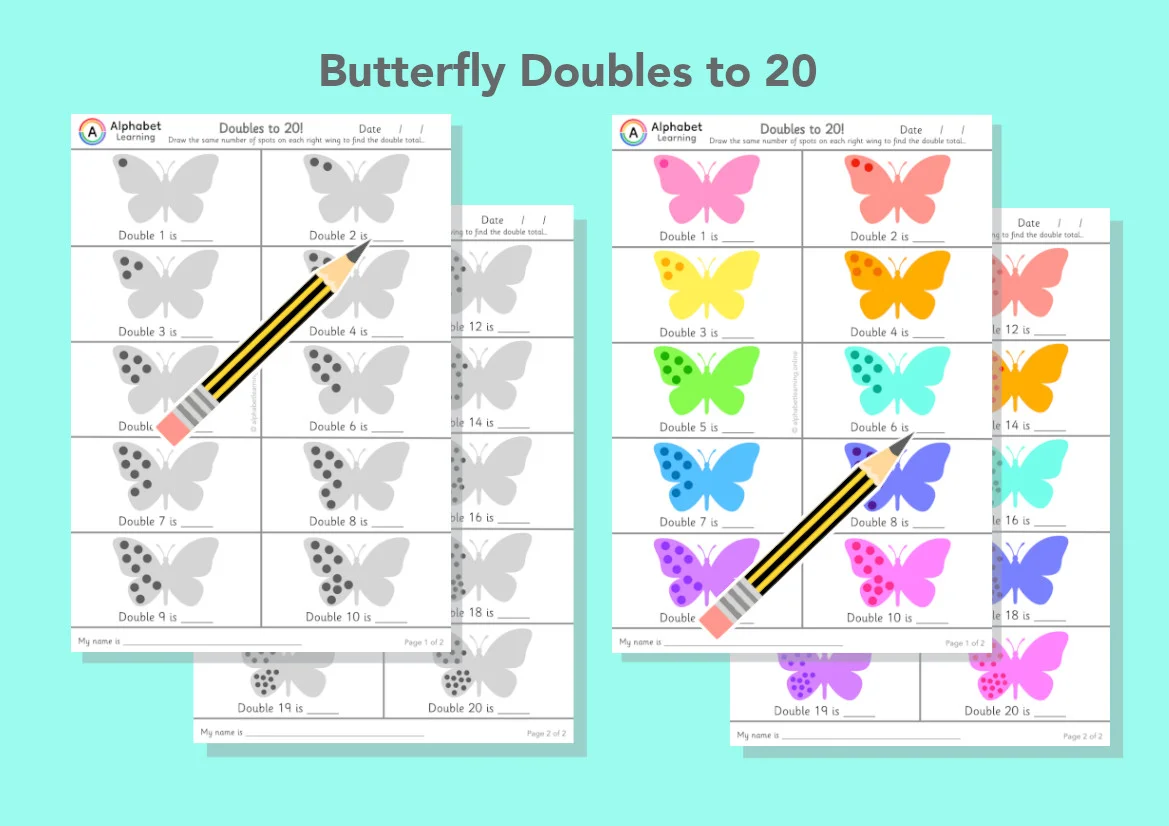 Doubles to 20 Butterflies (in order)