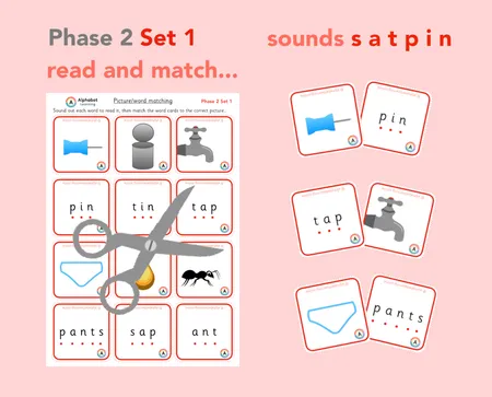 Phase 2 picture word/picture cards to read/match additional preview 1