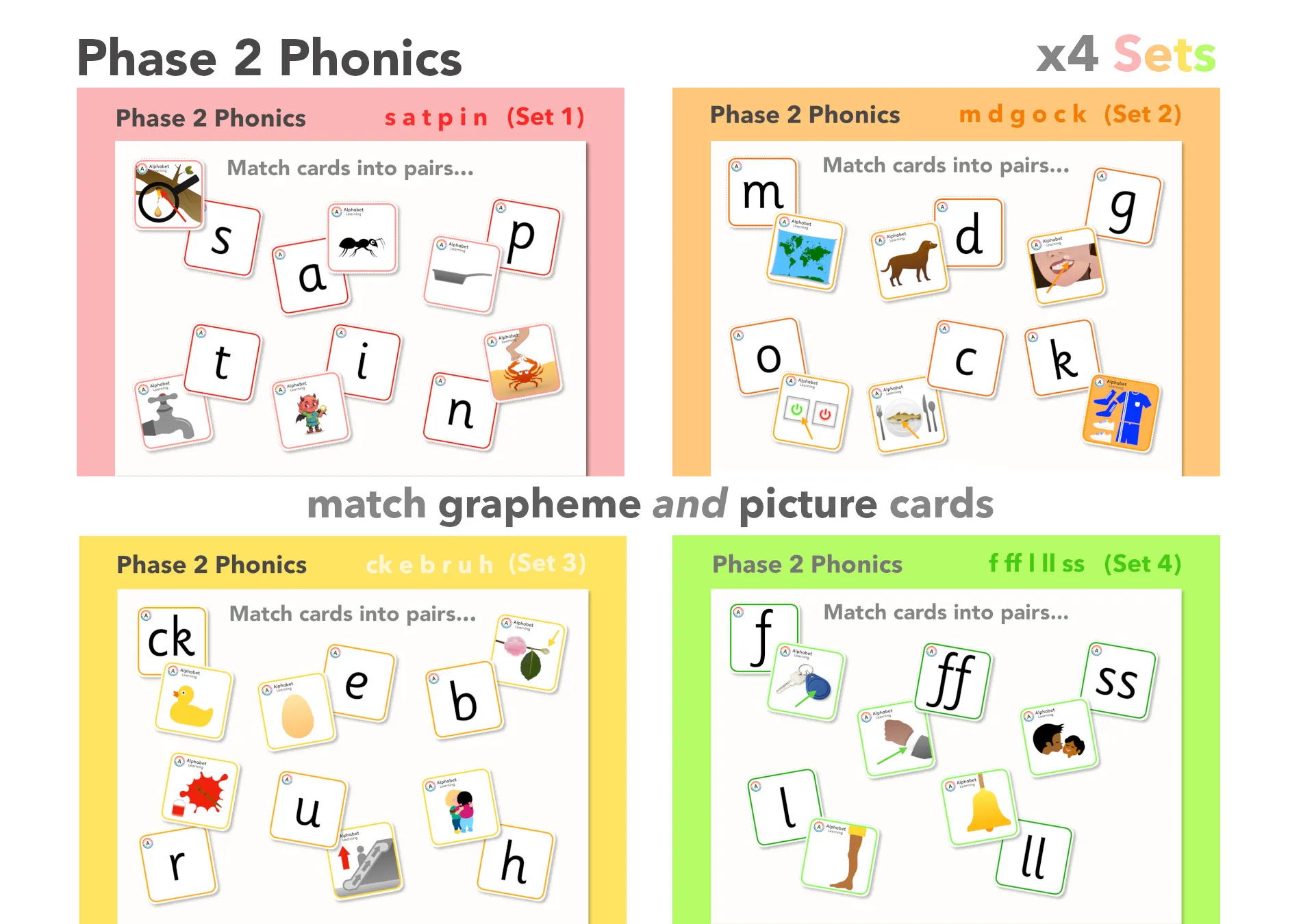 Phase 2 Grapheme/Picture Match (x4 Sets) main preview