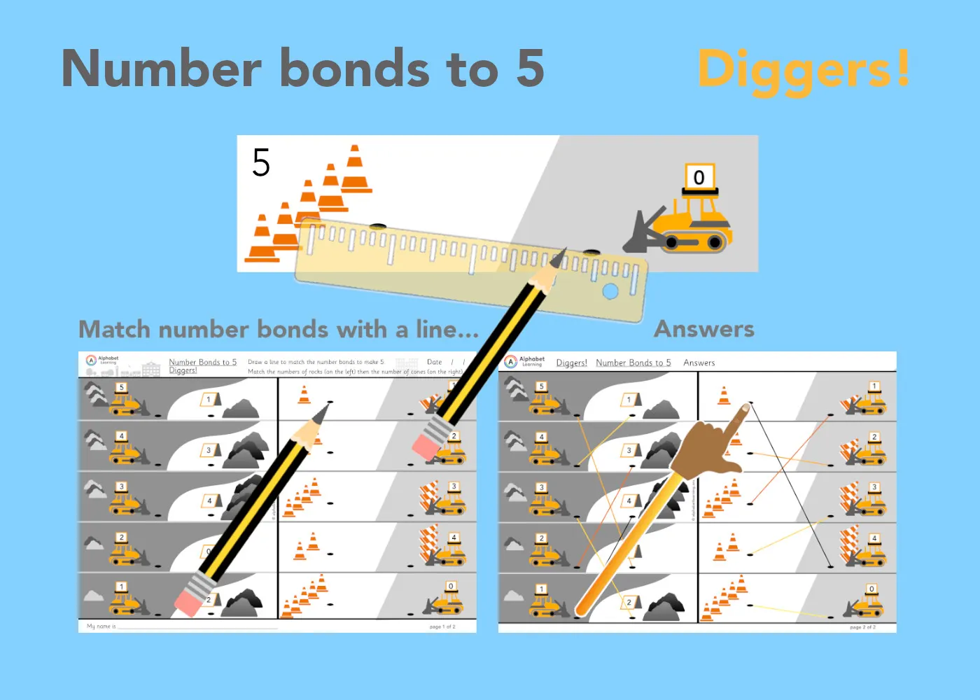 Number bonds to 5 Diggers main preview