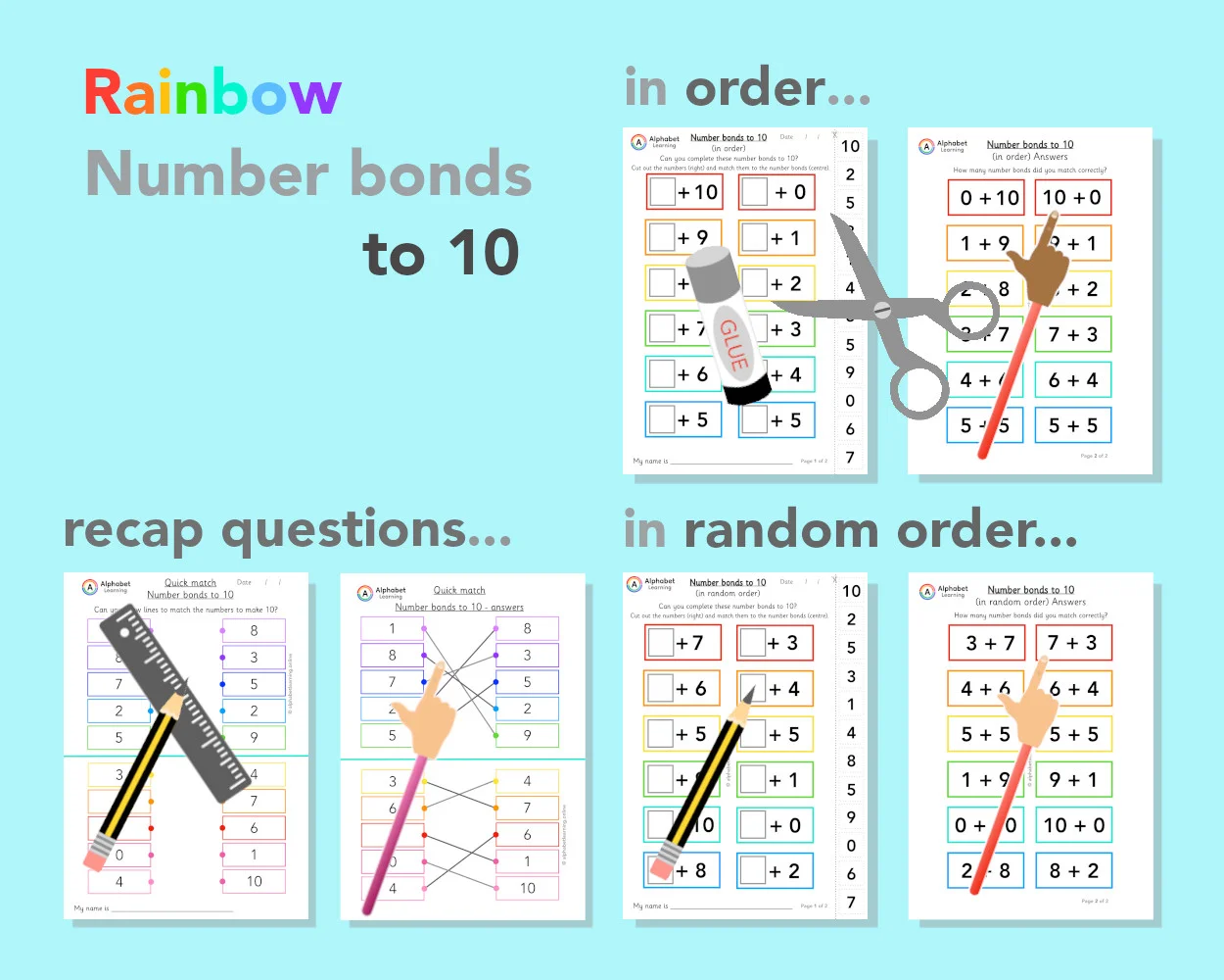 Number bonds to 10 in order/random order