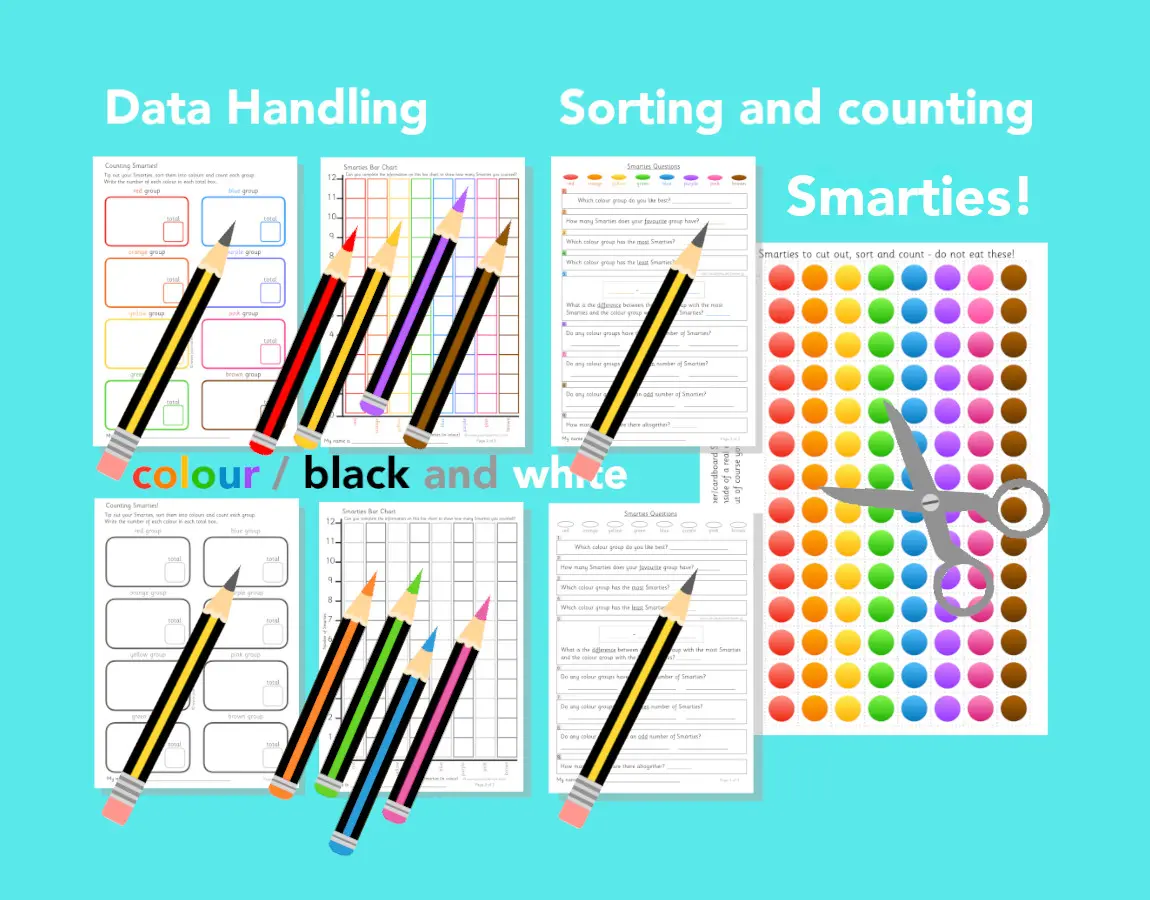 Smarties Data Handling Investigation: Count, Sort, and Create a Bar Chart main preview