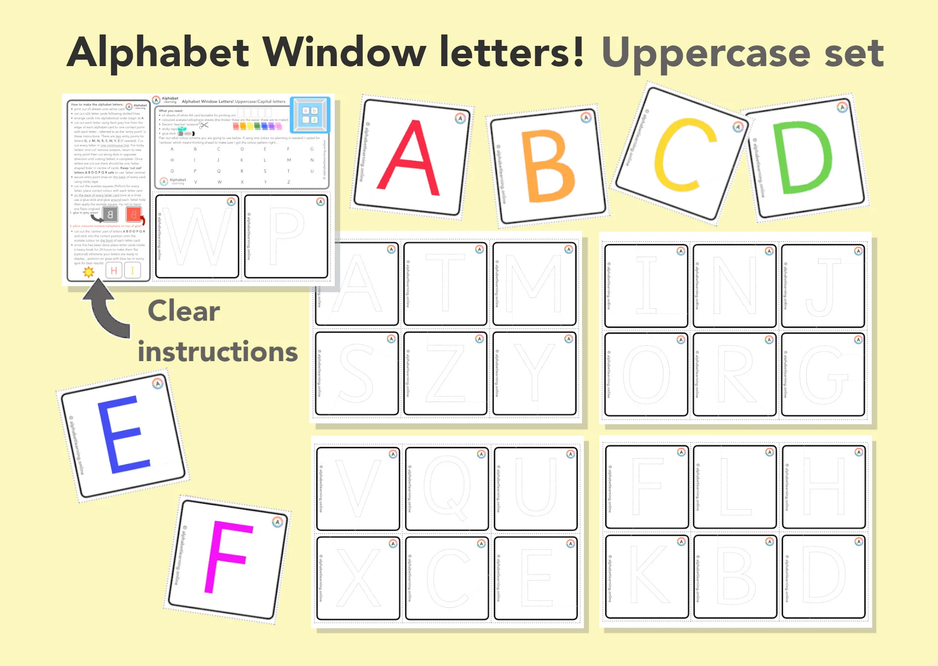 Uppercase Alphabet letters for window display