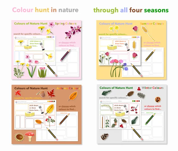 Nature Hunt ALL Seasons Walk Collecting Colours Scavenger Hunt | EYFS & KS1 Activity
