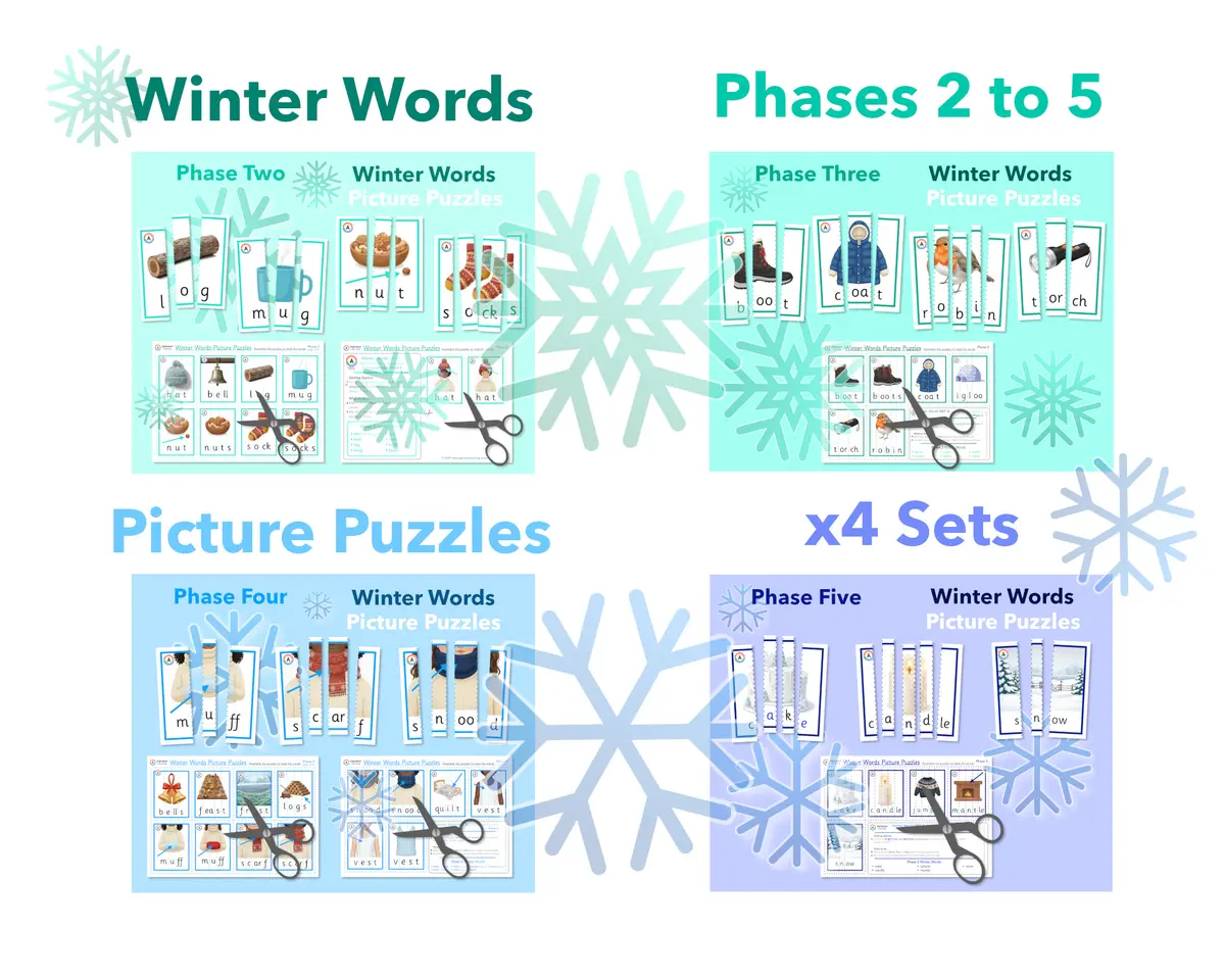 Winter Words Picture Puzzles (Phonics Phases 2 to 5) main preview