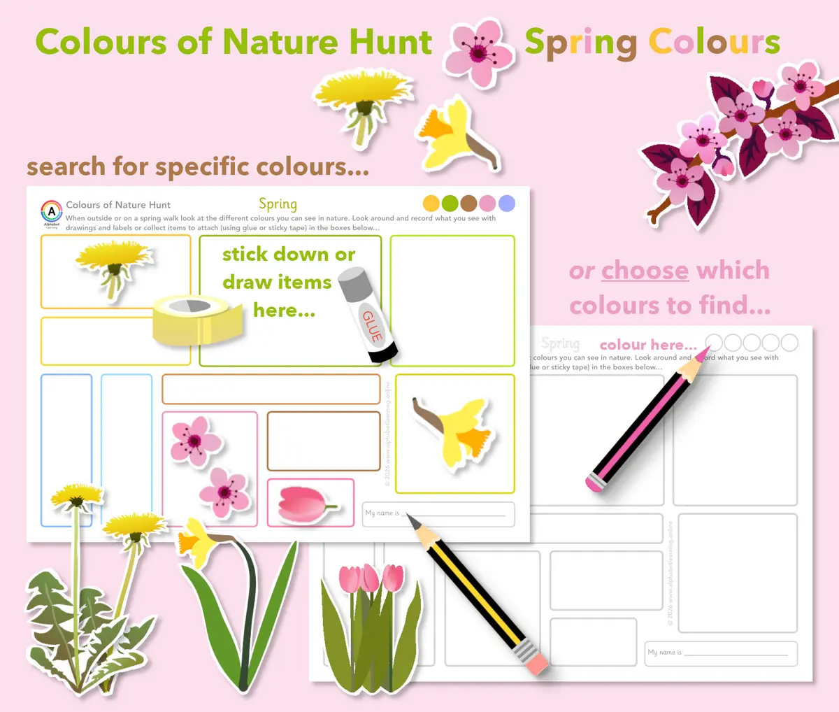 Nature Hunt Spring Walk Collecting Colours Scavenger Hunt | EYFS & KS1 Activity main preview