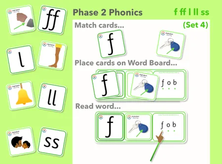 Phase 2 Grapheme/Picture Match: Reading VC/CVC Words (x4 Sets) additional preview 4