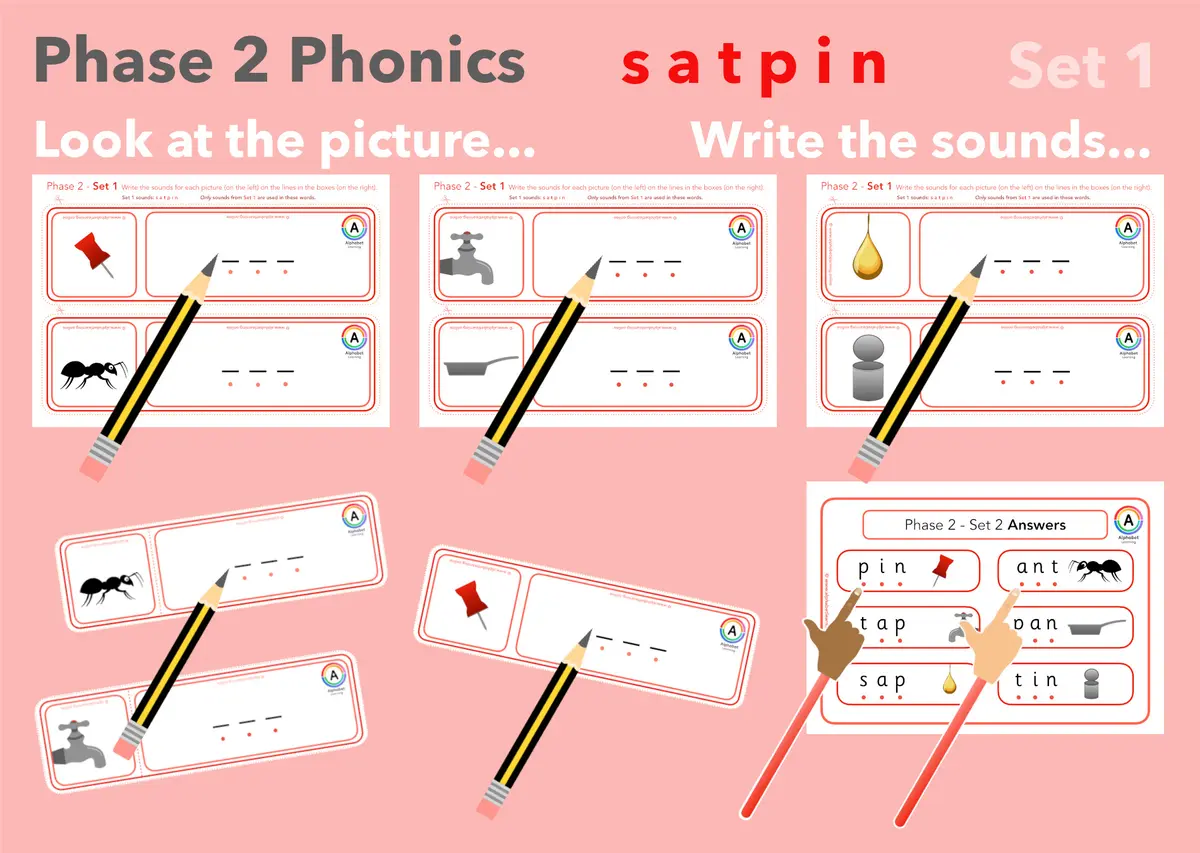 satpin Phase 2 writing CVC words (Red Set 1 of 4) main preview