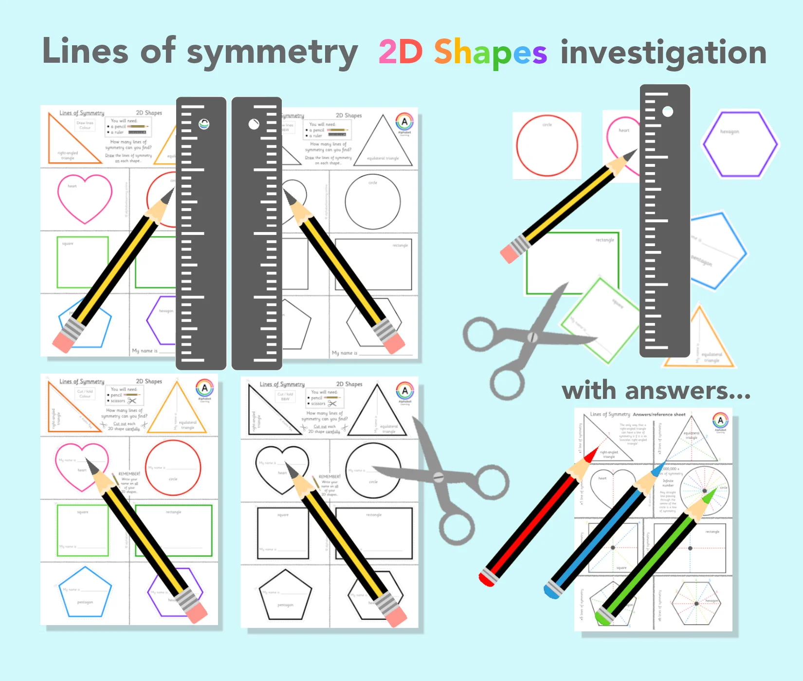 Lines of symmetry 2D shapes