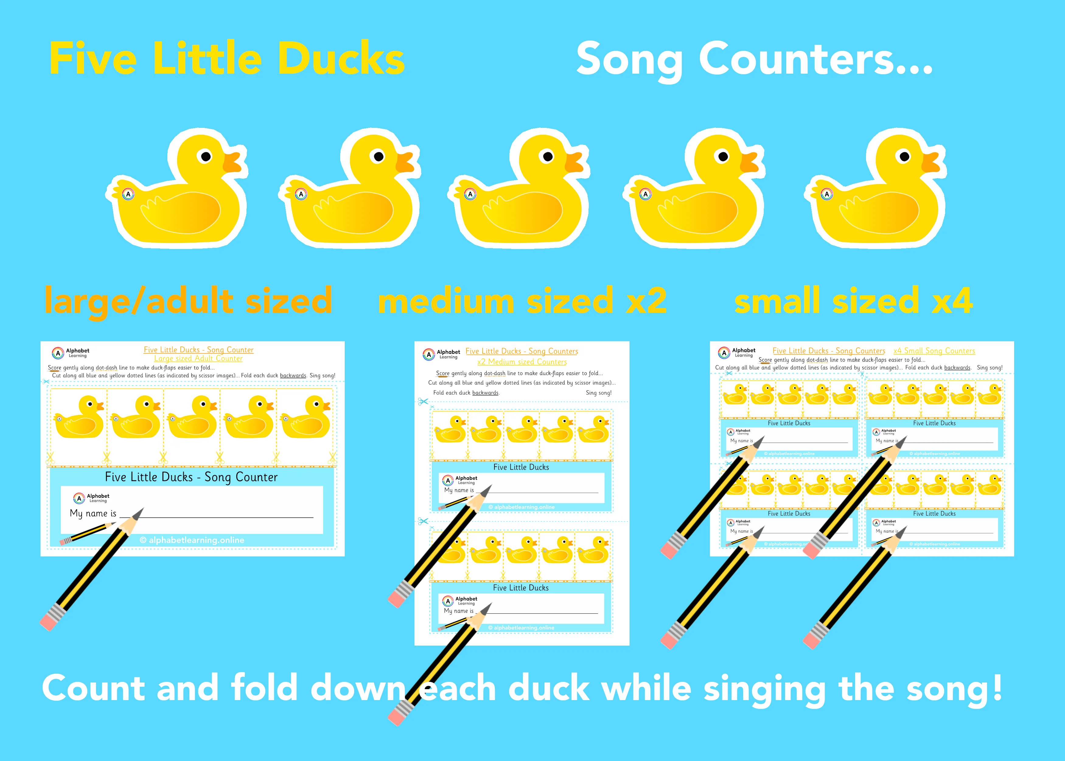 Five Little Ducks - Song Counters (x3 sizes)