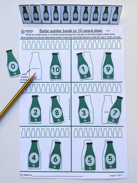 Number bonds to 10 matching Green Bottles additional preview 1