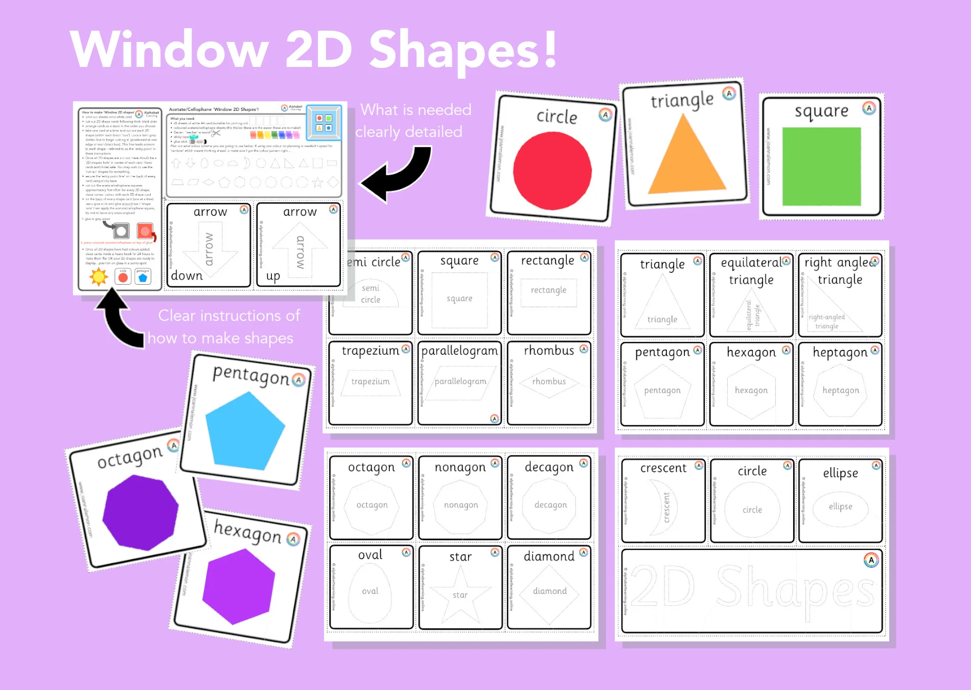 2D shapes for window display